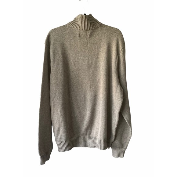 Ralph Lauren Gray XXL Turtleneck Sweater Heavy Knit Cotton Button Long Sleeve - Picture 2 of 4